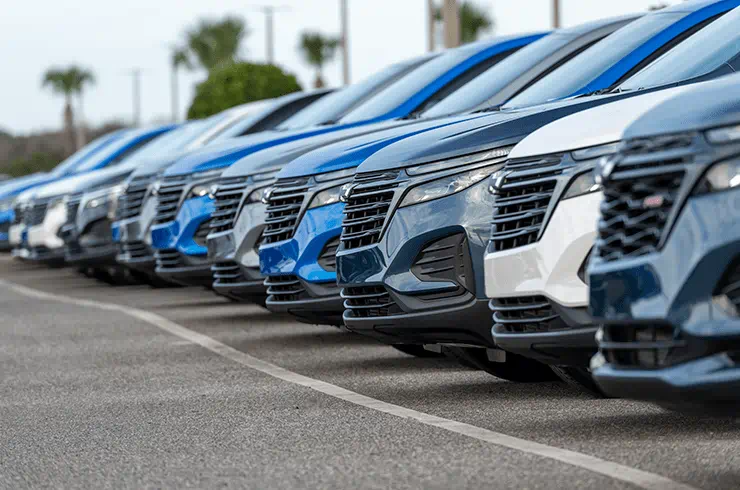 Vehicles parked in a secure indoor storage facility